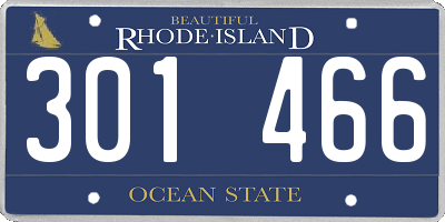 RI license plate 301466