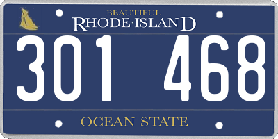 RI license plate 301468