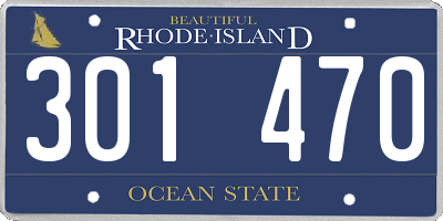 RI license plate 301470