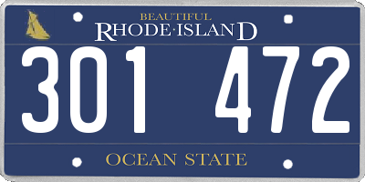 RI license plate 301472