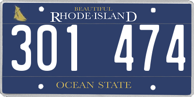 RI license plate 301474