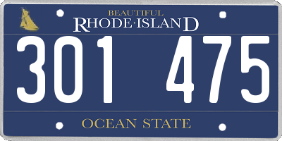 RI license plate 301475