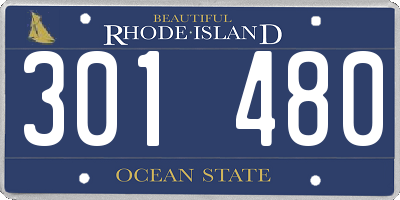 RI license plate 301480