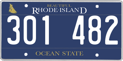RI license plate 301482