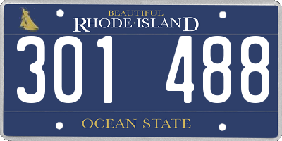 RI license plate 301488