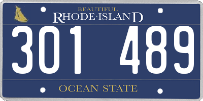 RI license plate 301489
