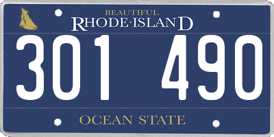 RI license plate 301490
