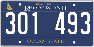 RI license plate 301493