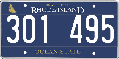 RI license plate 301495