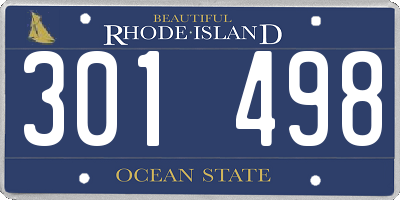 RI license plate 301498