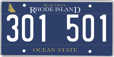 RI license plate 301501