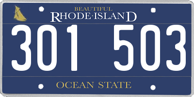 RI license plate 301503