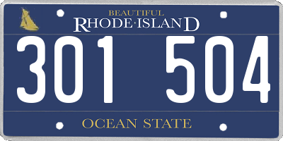 RI license plate 301504