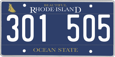 RI license plate 301505
