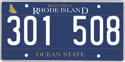 RI license plate 301508