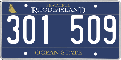 RI license plate 301509