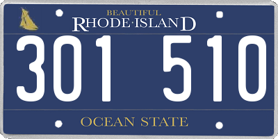 RI license plate 301510