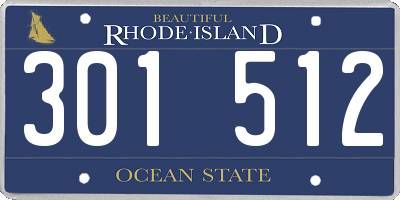 RI license plate 301512