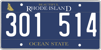 RI license plate 301514