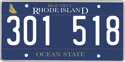 RI license plate 301518