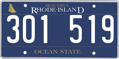 RI license plate 301519
