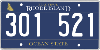 RI license plate 301521