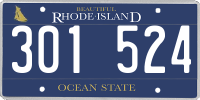 RI license plate 301524