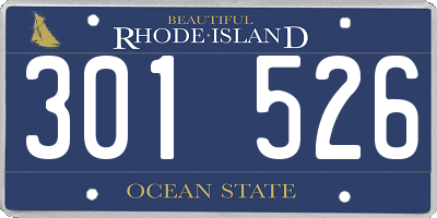 RI license plate 301526