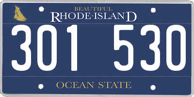 RI license plate 301530