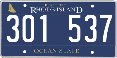RI license plate 301537
