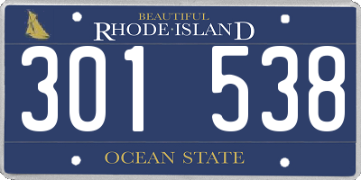 RI license plate 301538