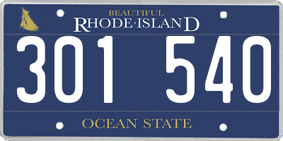 RI license plate 301540