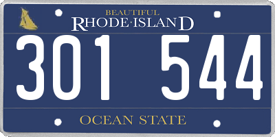 RI license plate 301544