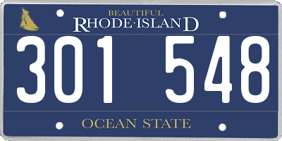 RI license plate 301548