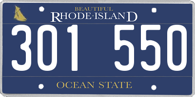 RI license plate 301550