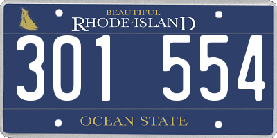 RI license plate 301554