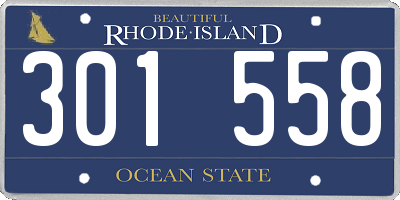 RI license plate 301558