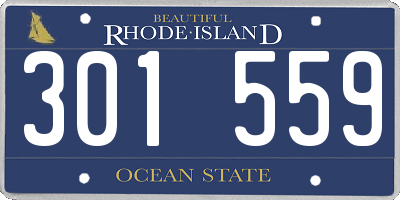 RI license plate 301559