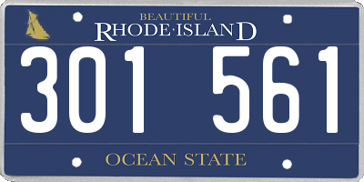 RI license plate 301561