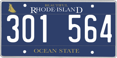 RI license plate 301564