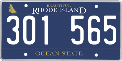 RI license plate 301565