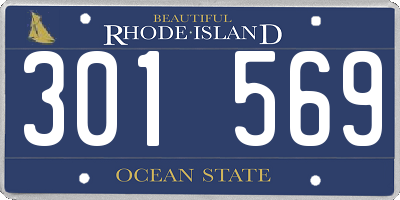 RI license plate 301569
