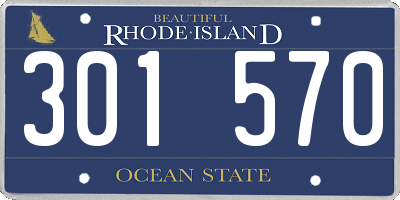 RI license plate 301570