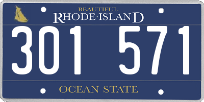 RI license plate 301571