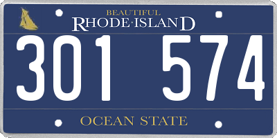 RI license plate 301574