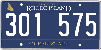 RI license plate 301575