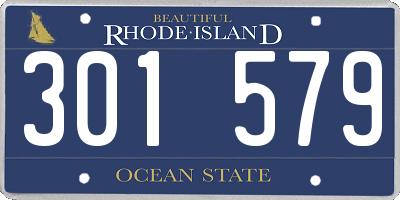 RI license plate 301579