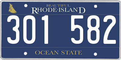 RI license plate 301582