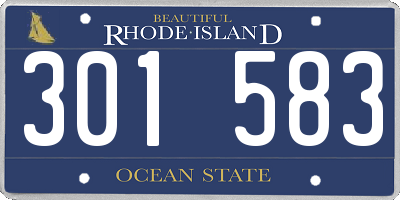 RI license plate 301583