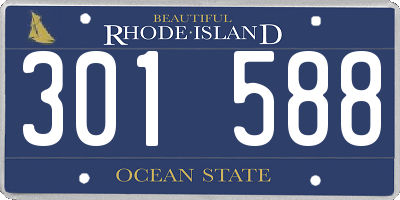 RI license plate 301588